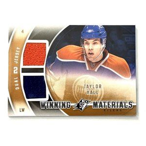 2011-12 SPx TAYLOR HALL Winning Materials 2 Colors DUAL 2 Game Jersey ~ OILERS